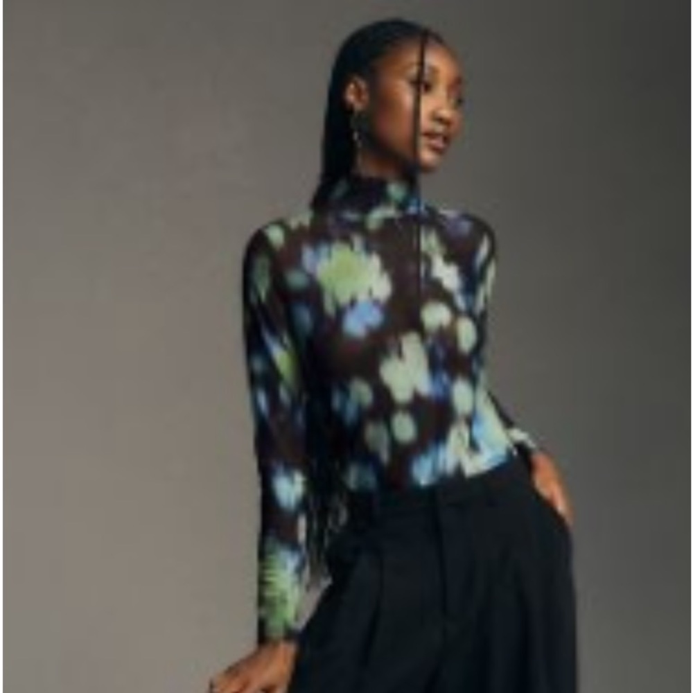 Anthropology mesh turtle neck